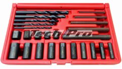 GS-048  Screw / Nut Extractor Set Actor / Drill - 25 pcs