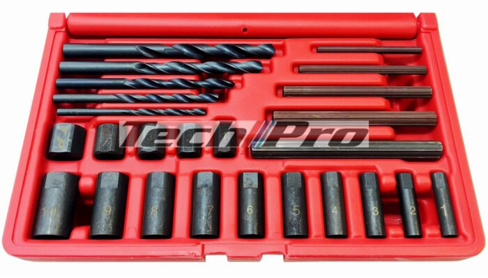 GS-048  Screw / Nut Extractor Set Actor / Drill - 25 pcs